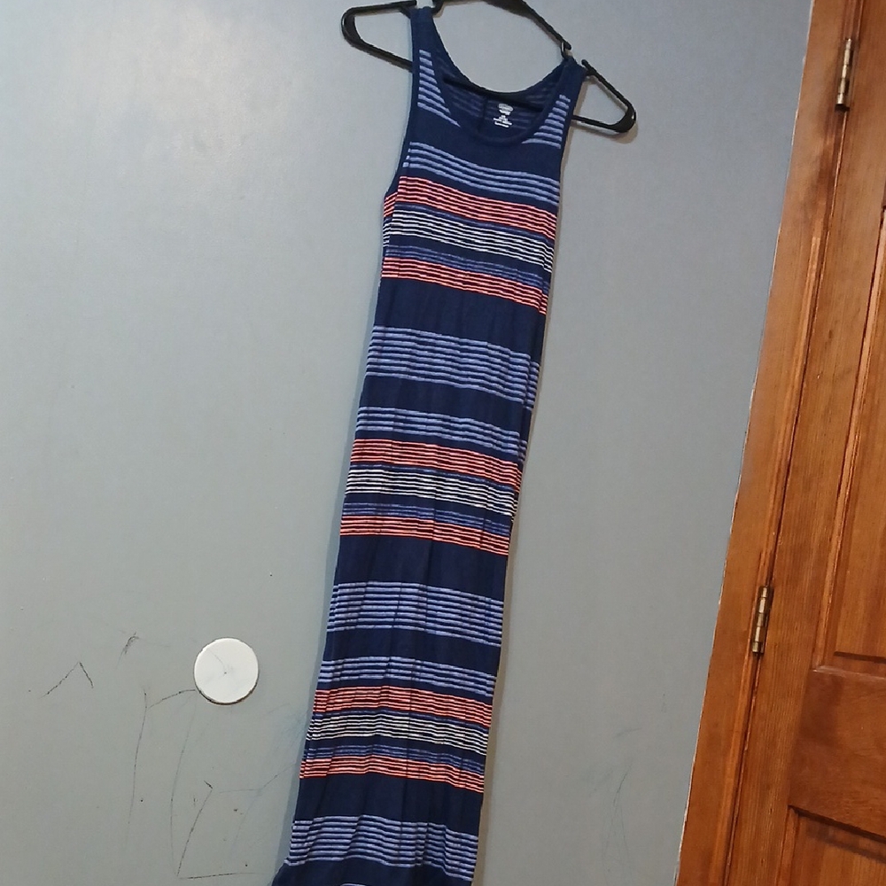 Old Navy Striped Maxi Dress - Blue and Red